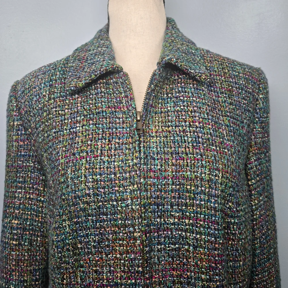 Coldwater Creek‎ Womens Full Zip Multicolored Blazer Jacket Coat Size 4-6